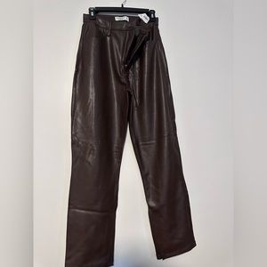 A&F brown leather pants